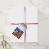 ÉTIQUETTES-CADEAU SANTA CLAUS AVEC CADEAU DE NOËL (Avec de la ficelle)