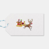 Étiquettes-cadeau Santa Claus en traîneau (Dos Horizontal)