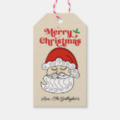 Étiquettes-cadeau Santa Claus Joyeux Noël Retro (Devant)