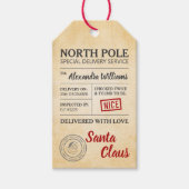 Étiquettes-cadeau Santa Claus Pôle Nord Livraison spéciale (Devant)