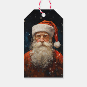 Étiquettes-cadeau Santa Claus Portrait Vincent Van Gogh Style