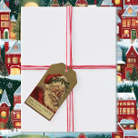 Étiquettes-cadeau Santa Claus Vintage Christmas Holly Pipe ensemble<br><div class="desc">Vintage Christmas Santa Claus Holly Pipe Pretty Gig</div>
