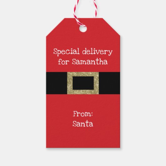 Étiquettes-cadeau Santa Clause livraison spéciale pour enfants enfan (Devant)