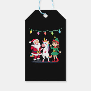 Étiquettes-cadeau Santa en elf dabben eenhoorn Kerstmis Kinderen Jon