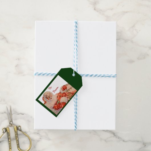 Étiquettes-cadeau Santas (Avec de laficelle)