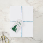 Étiquettes-cadeau sapin blanc de Noël minimal (Avec de laficelle)