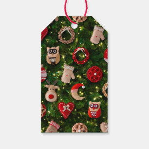 Étiquettes-cadeau Sapin de Noël avec jouets en feutre