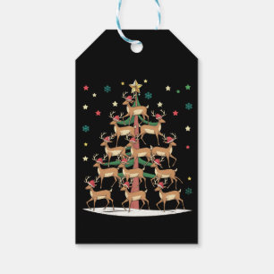 Étiquettes-cadeau Sapin de Noël Cerf Drôle de Vacances Renne Mignon