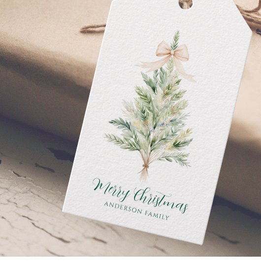 Étiquettes-cadeau Sapin de Noël Élégant Personnalisé
