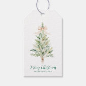 Étiquettes-cadeau Sapin de Noël Élégant Personnalisé (Devant)