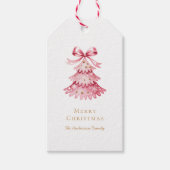 Étiquettes-cadeau Sapin de Noël Rose Rustique Moderne Simple (Devant)