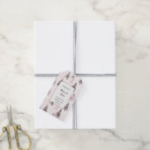 Étiquettes-cadeau Sapins de Noël roses Rectangle (Avec de la ficelle)