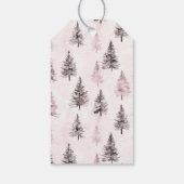 Étiquettes-cadeau Sapins de Noël roses Rectangle (Dos)