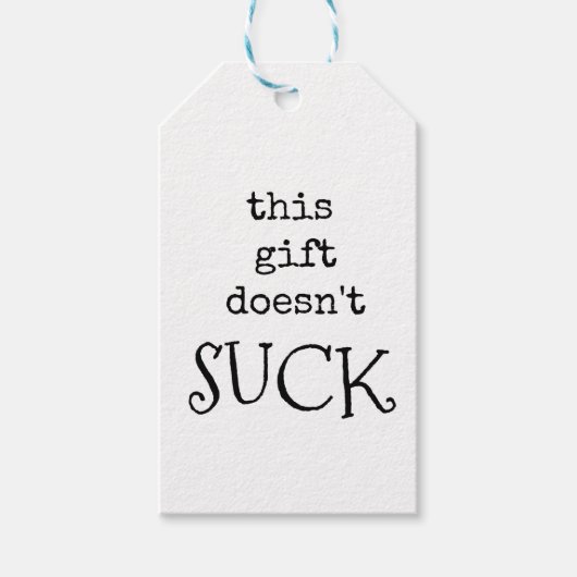 Étiquettes Cadeau Sarcastique, Drôle, Rude, Balise (Devant)