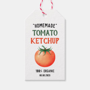 Étiquettes-cadeau Sauce Ketchup Maison aux tomates rouges avec motif