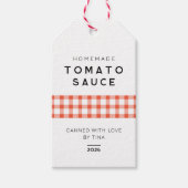 Étiquettes-cadeau Sauce tomate maison moderne au design à damiers (Devant)