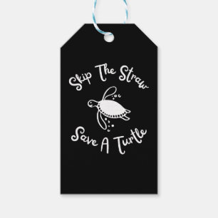 Étiquettes-cadeau Sauter La Paille Économiser Une Cute De Tortue Zér