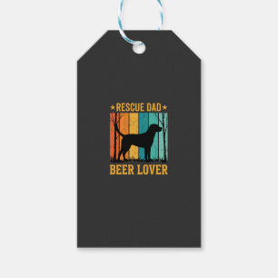 Étiquettes-cadeau Sauver Papa Amateur de Bière Chien Vintage