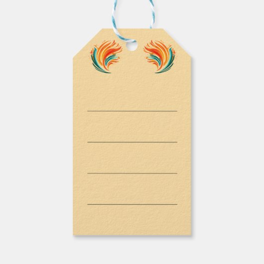 Étiquettes-cadeau "Savanna Pop : Vibes tribales en orange et noir" (Dos)