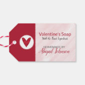 Étiquettes-cadeau 💖 Savon de la Saint-Valentin rose et rouge  (Dos Horizontal)