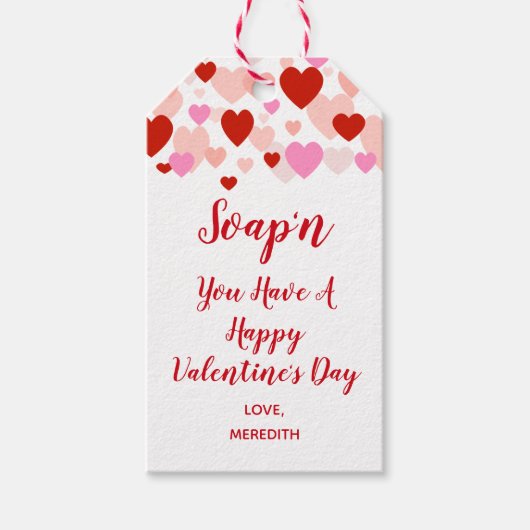 Étiquettes-cadeau Savon'n Vous avez un joyeux Valentines Day tag, sa (Devant)