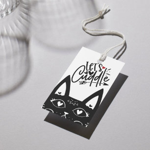 Étiquettes-cadeau Scandinaves, Cuddle Black Cat Design