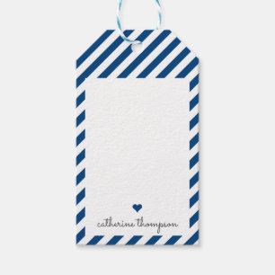 Étiquettes-cadeau Scénario féminin de la Marine moderne Blue Heart
