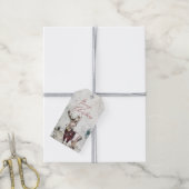 Étiquettes-cadeau Scène d'aquarelle de cerf rustique Noël (Avec de la ficelle)