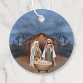 Étiquettes Cadeau Scène religieuse de la Nativité de Noël (Devant)