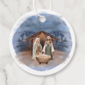 Étiquettes Cadeau Scène religieuse de la Nativité de Noël (Devant)