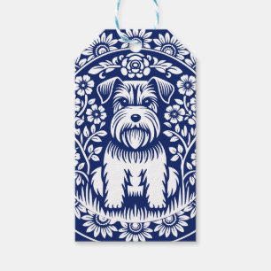 Étiquettes-cadeau Schnauzer ou Norfolk Terrier Charming Folk Art