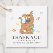 Étiquettes Cadeau Scooby-Doo 1er anniversaire (Devant)