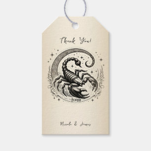 Étiquettes-cadeau Scorpion Croissant de Lune Astrologie Zodiaque Sco