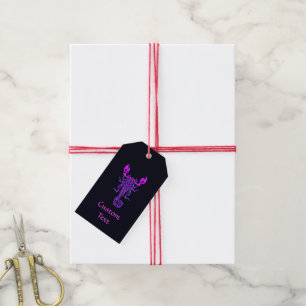 Étiquettes-cadeau Scorpion de noeud céleste pourpre