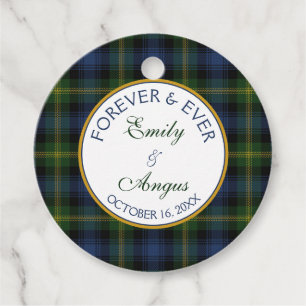 Étiquettes Cadeau Scottish Gordon Tartan Wedding Enregistrer la date