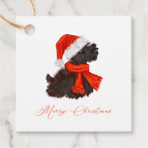 Scottish Terrier avec Santa Hat & Scarf