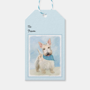 Étiquettes-cadeau Scottish Terrier Wheaten Dog Painting Art original