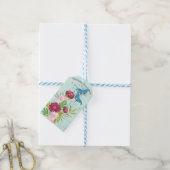 Étiquettes-cadeau Scrapbooking Kraft Papillon Floral Français (Avec de laficelle)