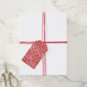 Étiquettes-cadeau Scribbleempreintes rouges (Avec de la ficelle)