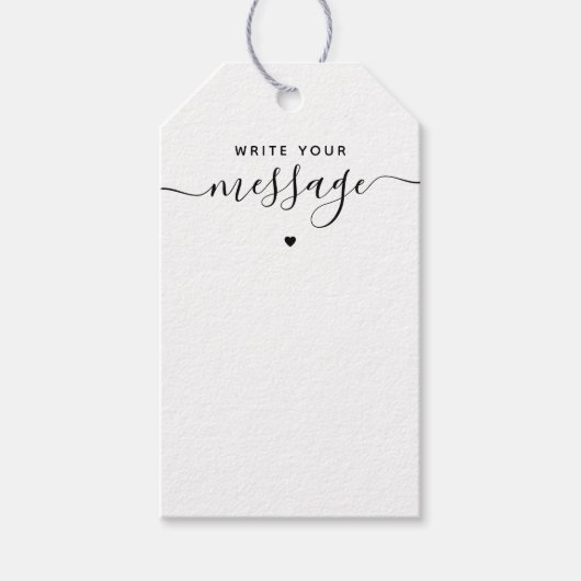Étiquettes-cadeau Script bohémien Unique Mariage Idée de livre d'hôt (Devant)
