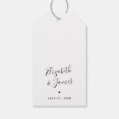 Étiquettes-cadeau Script bohémien Unique Mariage Idée de livre d'hôt (Dos)