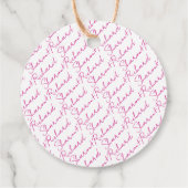Étiquettes Cadeau Script calligraphie magenta Merci mariage (Dos)