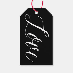 Étiquettes-cadeau Script d'amour noir Tag cadeau de calligraphie m