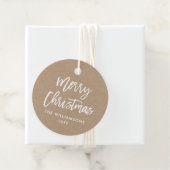 Étiquettes Cadeau Script de brosse moderne Kraft de Noël (En situation)