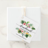 Étiquettes Cadeau Script de calligraphie artisanal Tropical Floral (En situation)