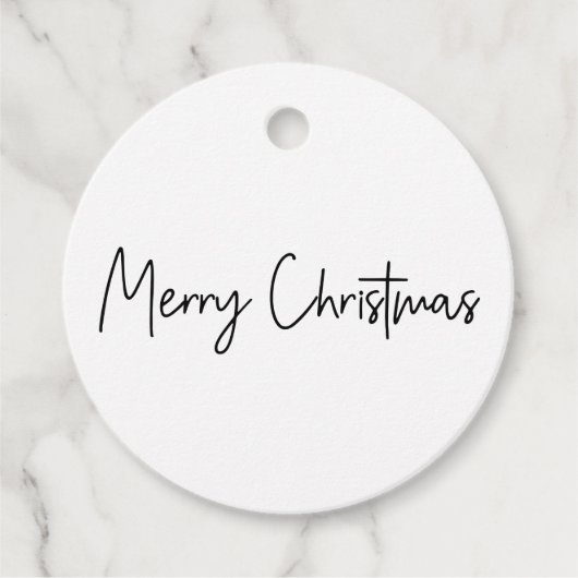 Étiquettes Cadeau Script de Joyeux Noël (Devant)