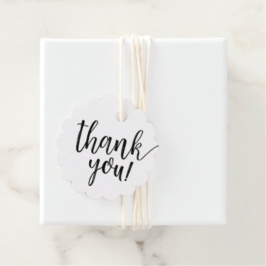 Étiquettes Cadeau Script de Merci de Baby shower Kraft rustique (En situation)