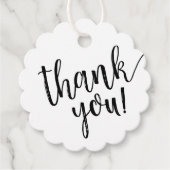 Étiquettes Cadeau Script de Merci de Baby shower Kraft rustique (Devant)