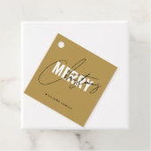 Étiquettes Cadeau Script de Noël en or moderne (En situation)