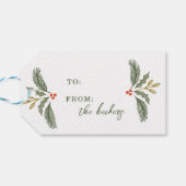 Étiquettes-cadeau Script de Noël et vacances vertes (Dos Horizontal)